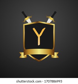 Y Letter Sword Shield Logo