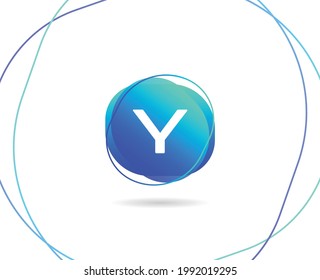 Y Letter Tech Logo Design with Modern Gradient Color Vector Template