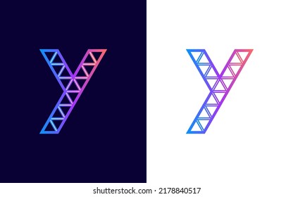 Y Letter Technology Colorful Pattern Design Logo. Creative Y Letter Modern Logo Design Template