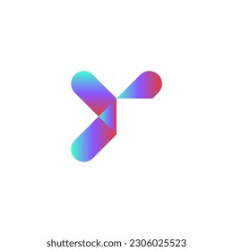 Icono vectorial de letra Y Brillo futuro