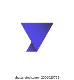 Y letter vector icon Violet origami