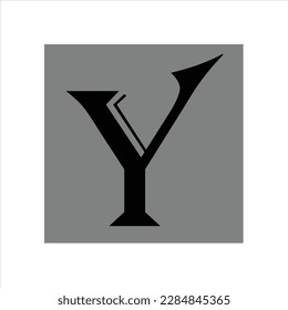 Y letra vectorial logo nombre de la compañía