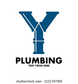 Y Letter vector logo template. This design use pipe symbol. Suitable for industrial.