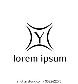 Y letter vector logo template (sign, symbol, emblem, ornament)