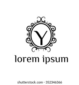 Y letter vector logo template (sign, symbol, emblem, ornament)