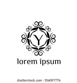 Y letter vector logo template (sign, symbol, emblem, ornament)