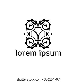Y letter vector logo template (sign, symbol, emblem, ornament)