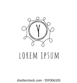 Y letter vector logo template (sign, symbol, emblem, ornament)