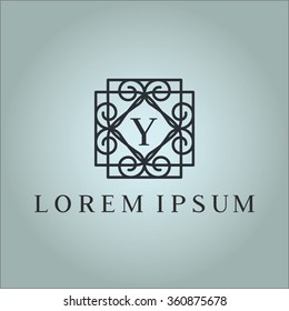 Y letter vector logo template (sign, symbol, emblem, ornament)