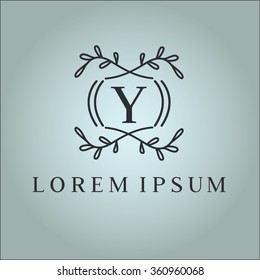 Y letter vector logo template (sign, symbol, emblem, ornament)