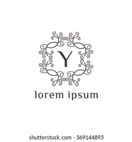 Y letter vector logo template (sign, symbol, emblem, ornament)