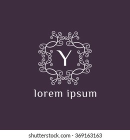 Y letter vector logo template (sign, symbol, emblem, ornament)