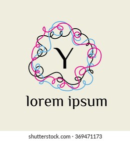 Y letter vector logo template (sign, symbol, emblem, ornament)