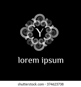 Y letter vector logo template (sign, symbol, emblem, ornament)