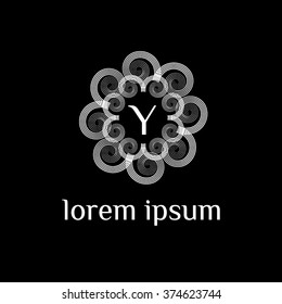 Y letter vector logo template (sign, symbol, emblem, ornament)