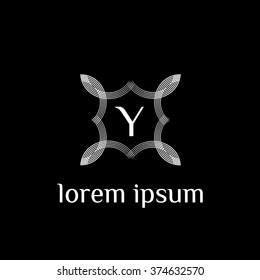 Y letter vector logo template (sign, symbol, emblem, ornament)