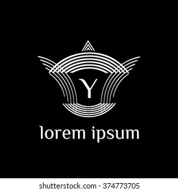Y letter vector logo template (sign, symbol, emblem, ornament)