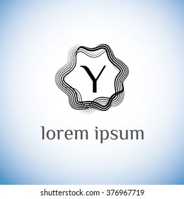 Y letter vector logo template (sign, symbol, emblem, ornament)
