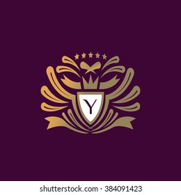 Y letter vector logo template (sign, symbol, emblem, ornament)