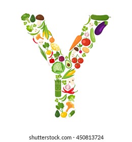 Y letter from vegetables.