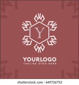 Y letter vintage monogram set logo. Vector emblem for calligraphic luxury design and retro ornamental illustration.