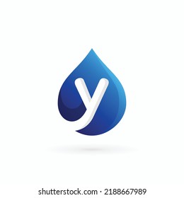 y letter water drop logo icon