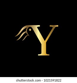 Y letter wing vector logo. Wing icon. Fly emblem (sign, symbol)