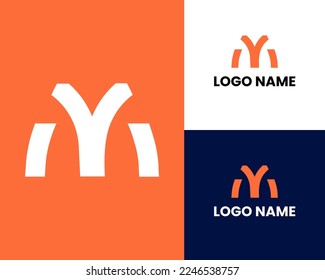 Y letter YM initial logo vector icon mark