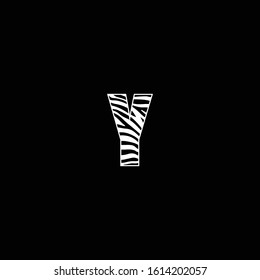 Y letter with zebra print texture logo