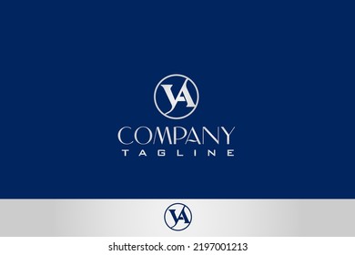 y und eine Buchstaben in einem Kreis elegante luxuriöse minimale silberne Logo-Design