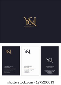 Y & I letters Joint logo icon and Business card vector template.
