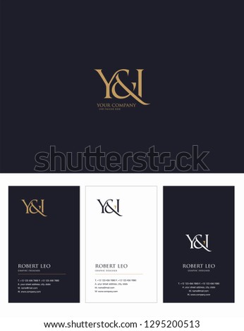Y & I letters Joint logo icon and Business card vector template.

