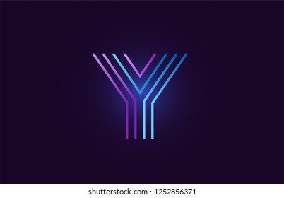y line blue pink design of alphabet letter with gradient color suitable as a logo for a company or business