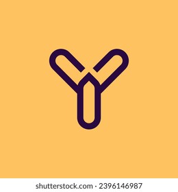 Y line logo, suitable for branding and other graphic design.