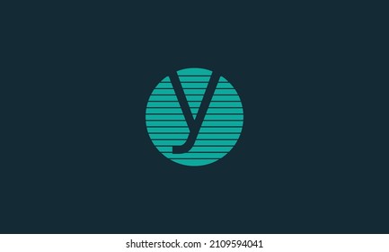 Y lines warp logo design. Letter icon made with circular outline.