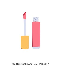 y lip gloss cartoon. moisturizing tinted, sheer hydrating, vegan cruelty y lip gloss sign. isolated symbol vector illustration