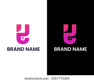 Y with lock logo concept modern business logo design