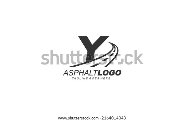 Y logo asphalt for identity.\
construction template vector illustration for your\
brand.