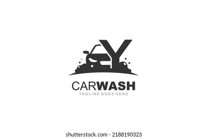 Y logo carwash for identity. car template vector illustration for your brand.