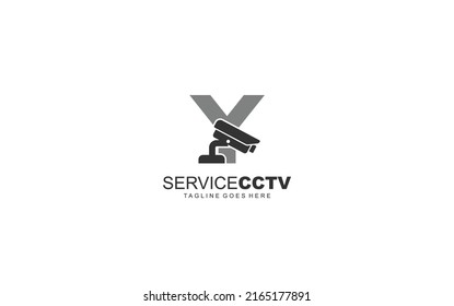 Y logo cctv for identity. security template vector illustration for your brand.