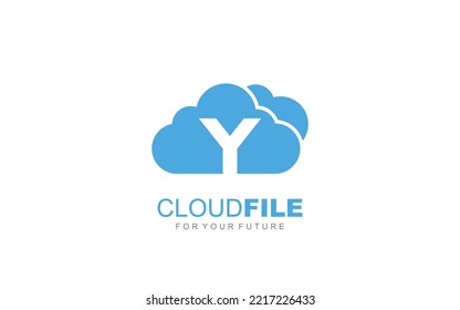 Y logo cloud for branding company. letter template vector illustration for your brand.