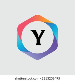 Diseño de vectores coloridos con el logotipo Y. Concepto de icono. Resumen moderno