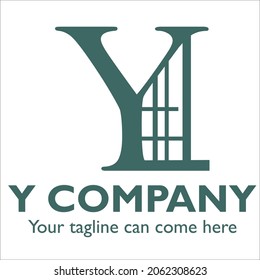 Y logo design on Construction theme
