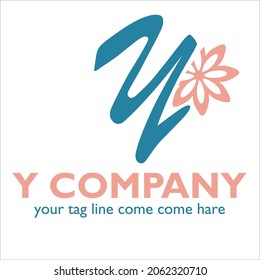 Y logo design on Floral theme