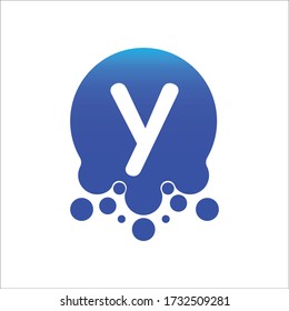 y logo with dots icon design