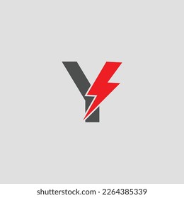 Y logo energy vector for identity company. Electric Bolt Letter Y Logo Vector Illustration for your brand.