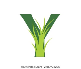 Y Logo Green Grass Vector