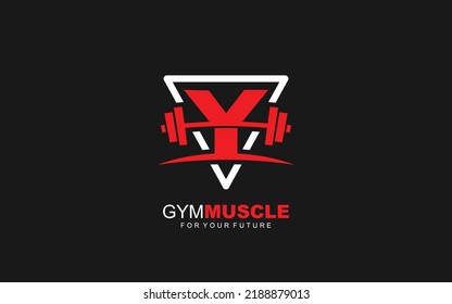 Y logo gym vector for identity company. initial letter fitness template vector illustration for your brand.