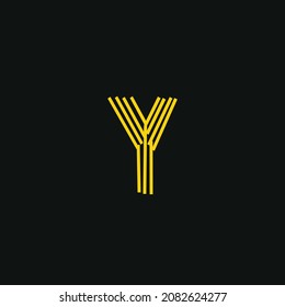 Y logo, Initial lettering handwriting or handwritten for identity. Logo hand drawn Calligraphy lettering and hand drawn Vector illustration.