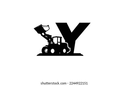 Y Logo with Loader letter concept for template